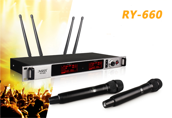 RY-660一拖二真分集手持 无线话筒